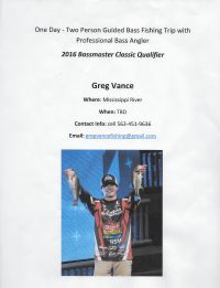 Greg Vance Guided Bass Fishing Trip